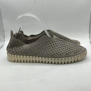 Ilse Jacobson Slip On Perforated Shoes Sneakers Womens Size 38 Gray
